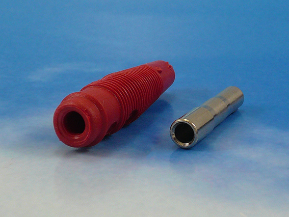 Bananstik Hirschmann 4mm Rød Hun
16A/30V