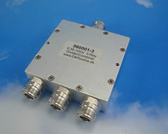 3-Way Power Divider, Combiner 0,35-1GHz
IP 67, 30W, N female  50ohm