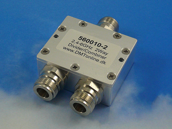 2-Way Power Divider, Combiner 2,4-6GHz
30Watt, N female, IP67  50ohm