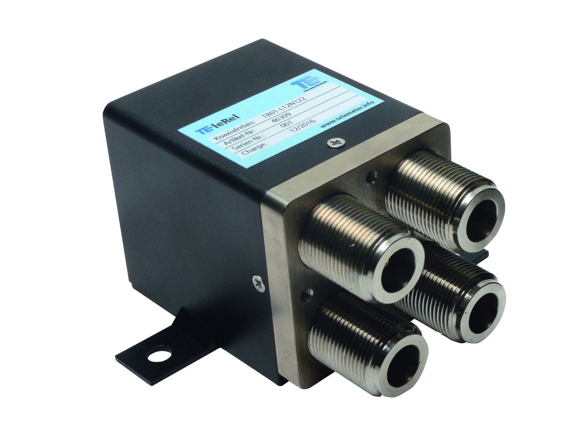TR01-F12N034  TEleRel Coaxial Switch
Failsafe, DC-3 GHz,12 VDC,
connector  N,  solder pin DC