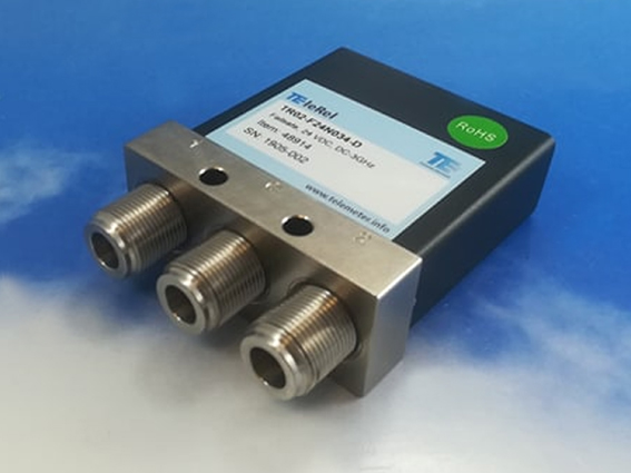 TR02-F24N034D TEleRel Coaxial Switch
SPDT, Failsafe, DC - 3 GHz, 24 VDC,
Connector N, SubD
