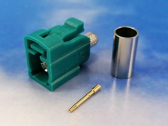 Fakra female Z-code Crimp RG58/FF195
JACK - Water blue ( Z ) RAL 5021
Universal housing