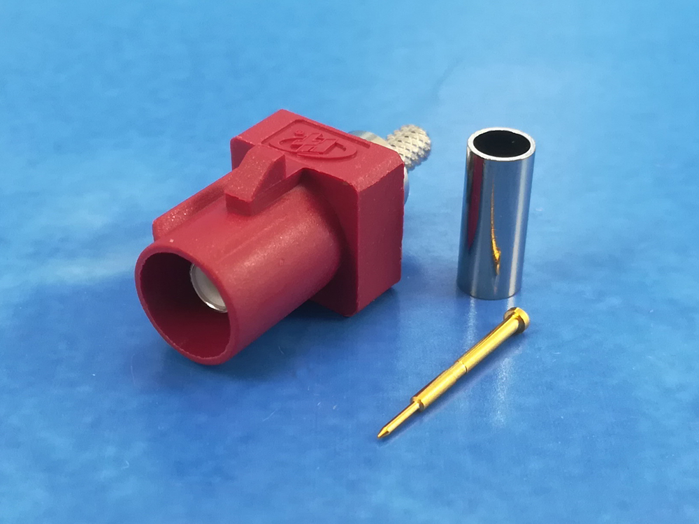 FAKRA male crimp RG 174/316
Bordeaux, D coding RAL 4004 GSM