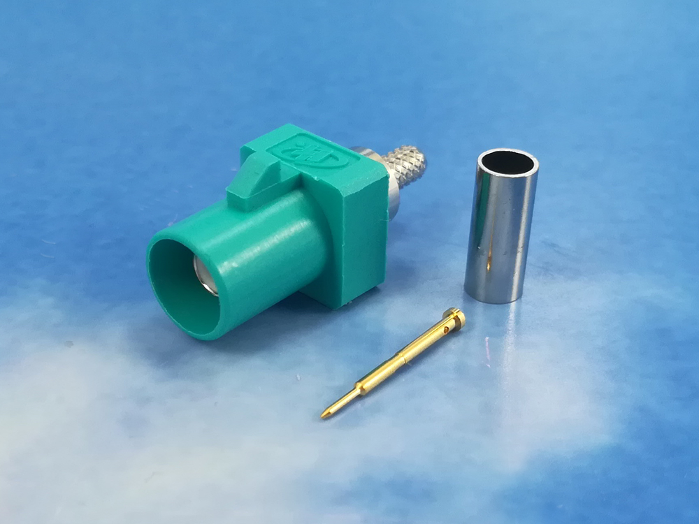 Fakra male Z-code Crimp RG316/RG174
JACK - Water blue ( Z ) RAL 5021
Universal housing