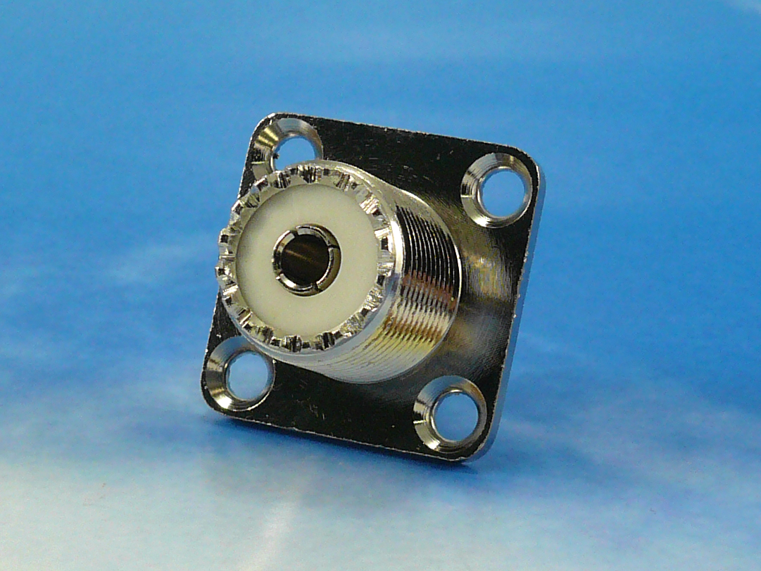 UHF Female Panel 4 hole
With counter-sunk screw holes