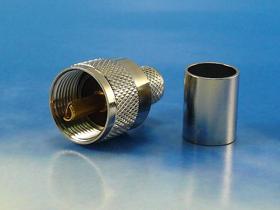 UHF Male crimp/solder LMR400/Ecoflex10
Solder center pin