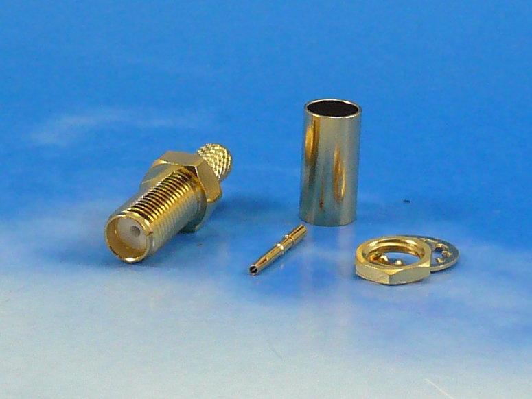 SMA female Bulkhead crimp for LMR200