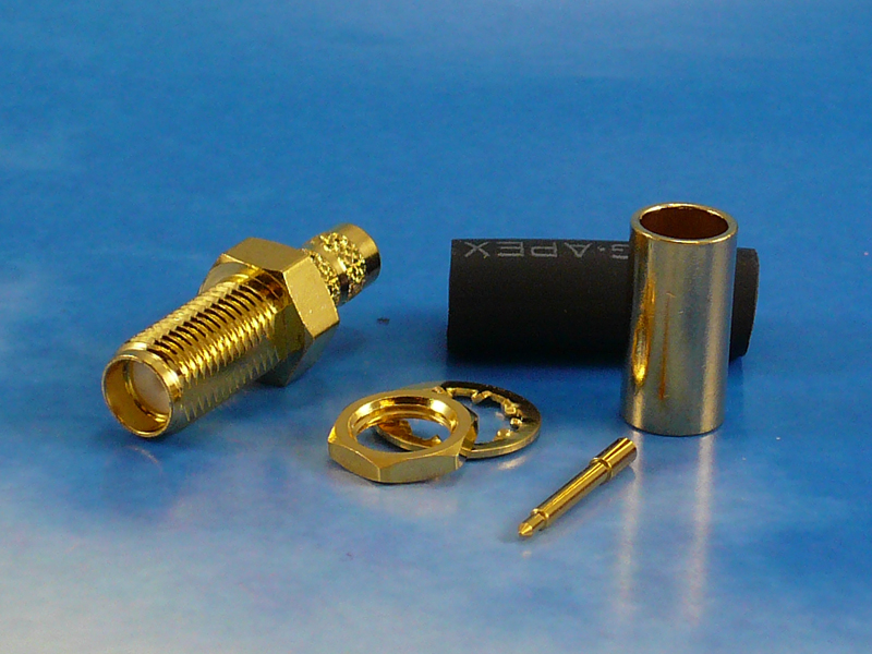 RPSMA female crimp Bulkhead for LMR200