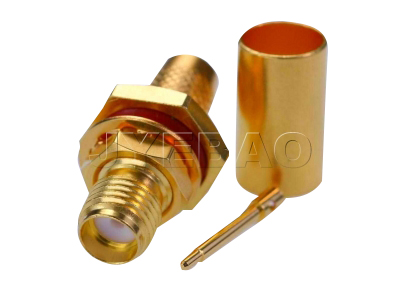 RPSMA female crimp Bulkhead for LMR240
with O-Ring   Jyebao SMA9105-L240