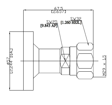 EIA 7/8  /  7/16 male adaptor 5GHz
incl. couplings adaptor, bolts,  O-ring