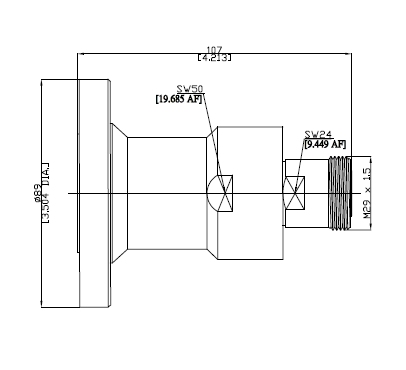 EIA 1 5/8 flange  / 7/16 female adaptor
3GHz
incl. couplings adaptor, bolts,  O-ring