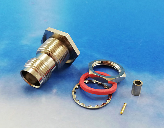 TNC female Bulkhead crimp for RG178
