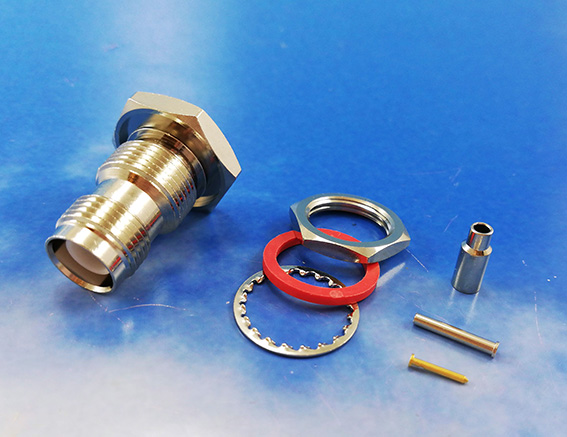 RPTNC female Bulkhead crimp RG178