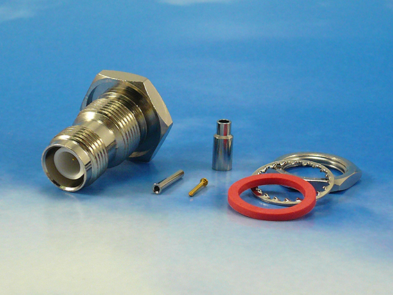 RPTNC female Bulkhead crimp for RG178