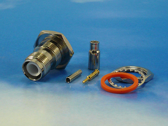 RPTNC female Bulkhead crimp for RG316