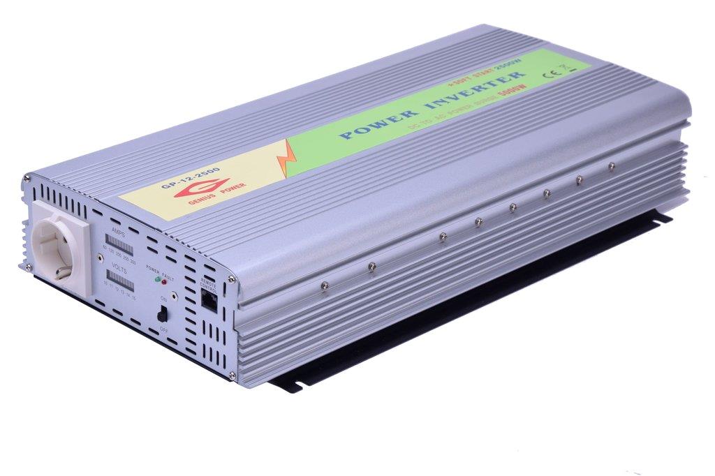 12V DC - 230V AC 2500W Genius Inverter
12V Modified Sinus Inverter 2500W
Converts 12V battery power to 230V