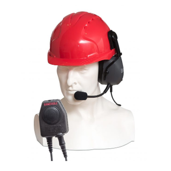 Single ear-cup ear defender headset
with hardhat fixings, c/w PTT-E/DT9