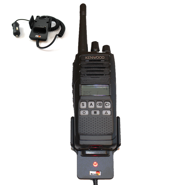 Kenwood Aktiv holder m/12volt cigar-stik
Brodit Aktiv holder for fast installatio
For Model NX1200/1300 -TK-D340-TK-3302
