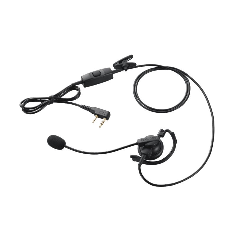 KHS-35F Kenwood Headset (Ear-hook)
Boom Microphone, In-line PTT, D-Shell
2-pin