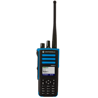 DP4801eVHF-ATEX Motorola Digital hand
incl. battery, antenna, belt clip
Charger not included