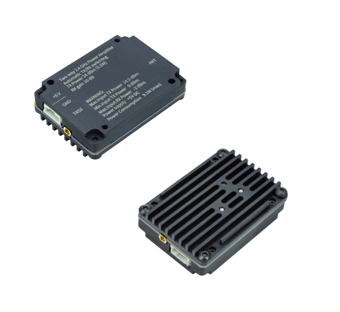 Bi-Directional PowerAmplifier for 2,4GHz
TX power max 34dBm
RX gain 10dB, 5V DC
