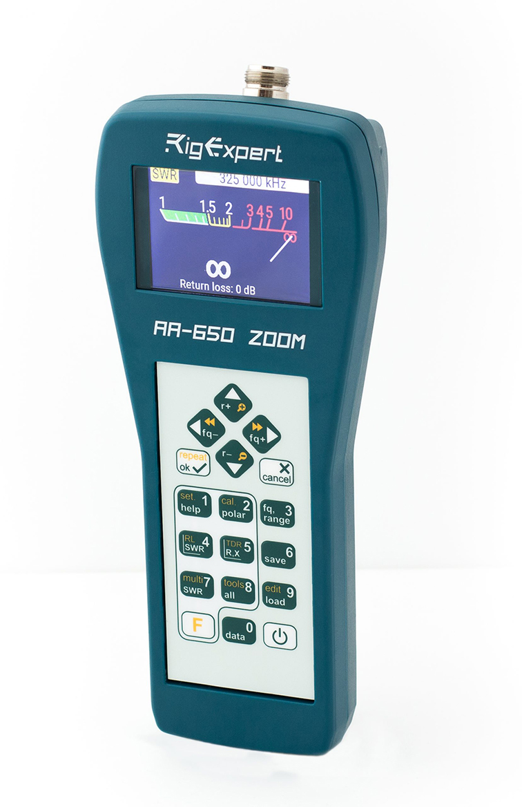 AA-650-ZOOM RigExpert  Antenna Analyzer
0.1 to 650MHz, Time Domain Reflectometer