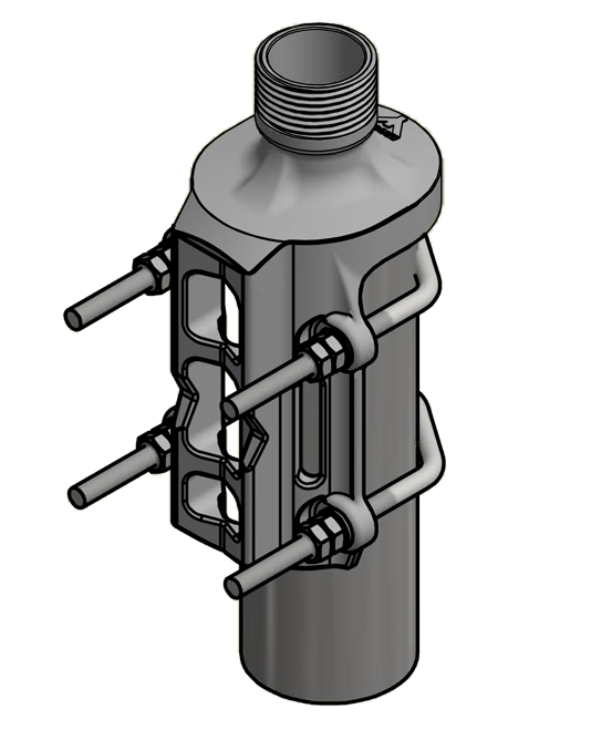LW-SS-1" PROCOM bracket Stainless Steel
On 16 to 54 mm dia. mast tube