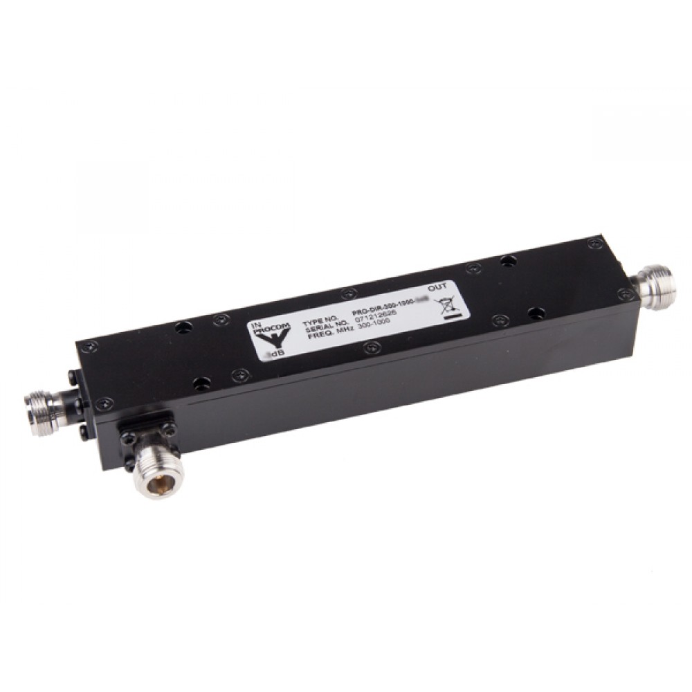 PRO-DIR 300-1000-3 dB
100 W directional coupler with
3 dB coupling - 300-1000MHz