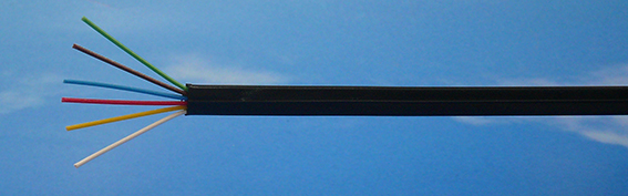 Telefon kabel 6x0,22# sort Fladtkabel