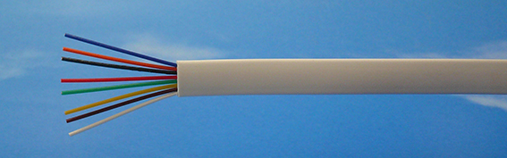 Telefon kabel 8xAWG26 Hvid Fladtkabel