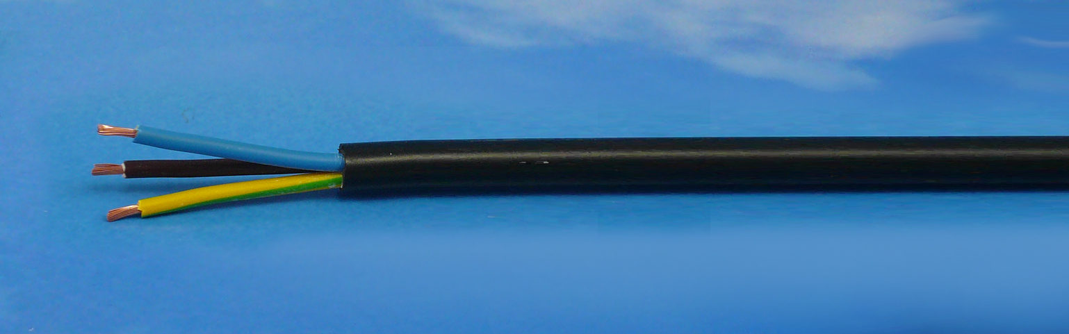 PVC kabel 3x1,5# sort