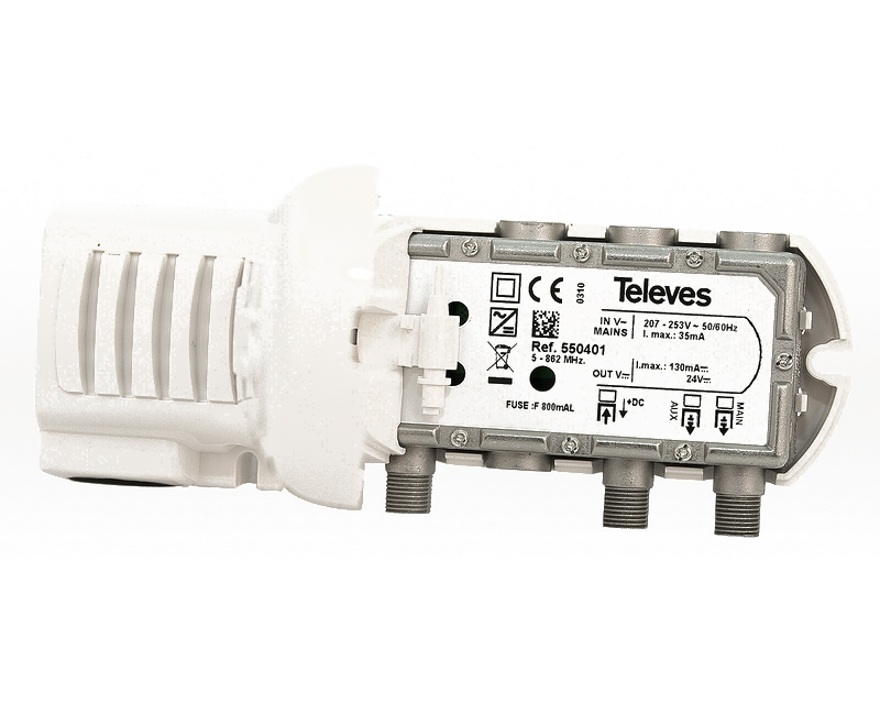 Netdel for mastforstærker 2 udgange
Ref: 550401, 24V/130mA, F-typ K